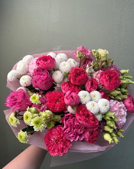 Розовое очарование с пионовидными розами with delivery to Astana