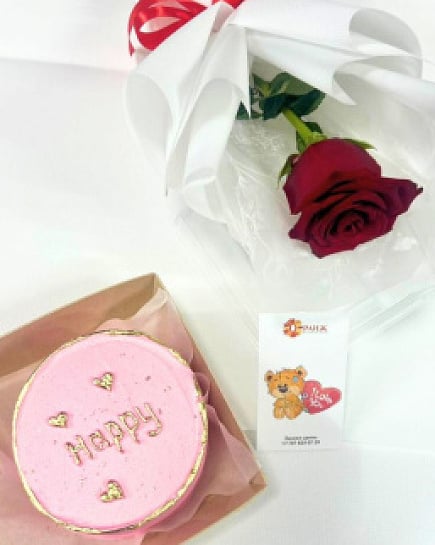 Сет комплимент "Роза + Бенто торт" with delivery to Almaty