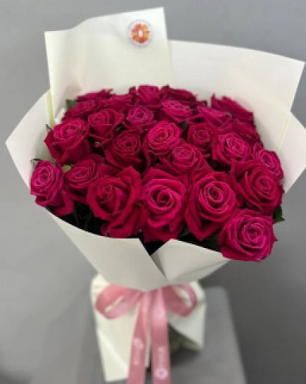 Букет из 25 малиновых роз with delivery to Almaty