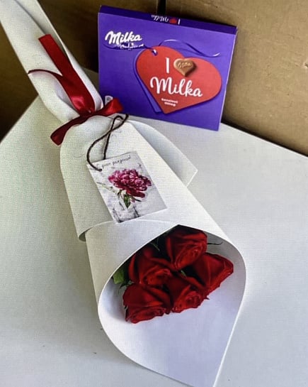 Страстный комплимент с шоколадом Milka с доставкой по Павлодаре