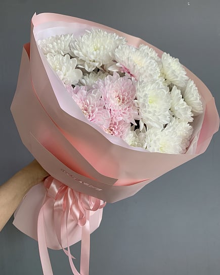 Зефирное облако из хризантем with delivery to Astana