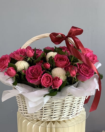 Розовое очарование в корзине with delivery to Astana